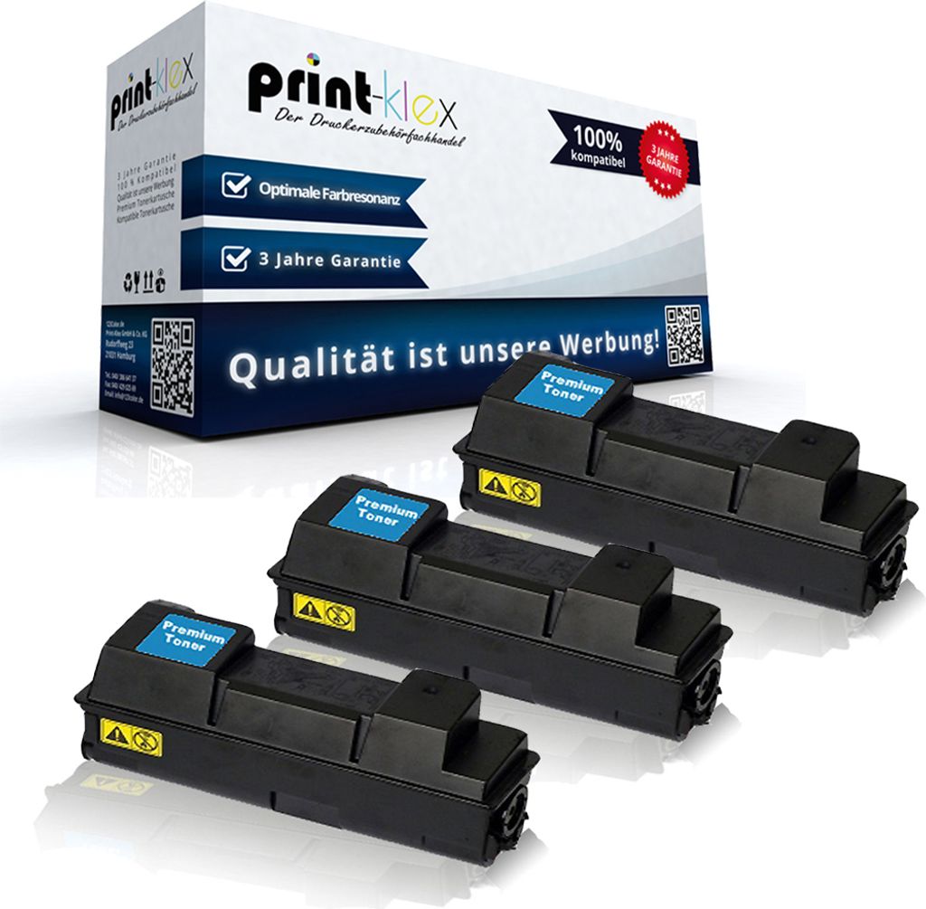 3x Kompatible Tonerkartuschen für Kyocera FS 3640 MFP 3920 DN TK 350 TK-350 TK350 1T02J10EU0 Schwarz Black - Office Light Serie
