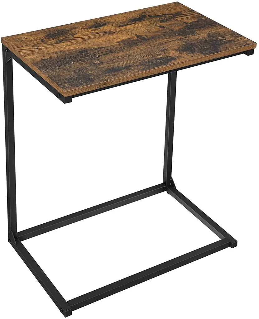 Table d'appoint stable en acier et bois - Style rustique 55x35x66 cm - 2