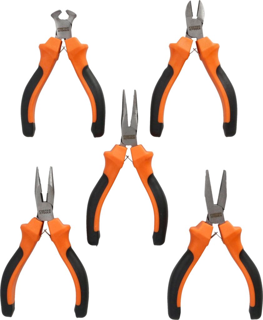 Feinmechaniker Zangen Set 5 tlg Seitenschneider Spitzzange Produktbild 