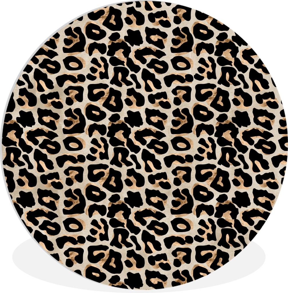 MuchoWow Rundes Wandbild - Runde Bilder Tiermuster - Panther - Schick Ø 90 cm Kreis Wanddekoration Kunststoff - Wandkreis - Wandschmuck - Wand-K...