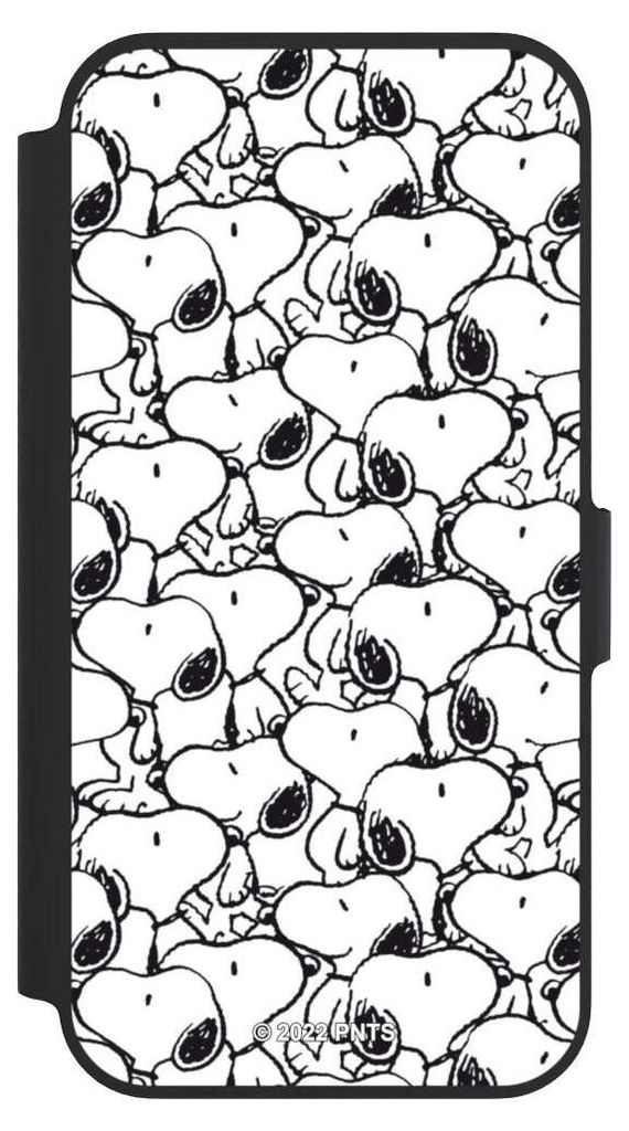 NIVOCASE Klapphülle für Apple iPhone 13 Pro Handyhülle aus Kunst Leder NIVOflip schwarz Muster Peanuts Snoopy