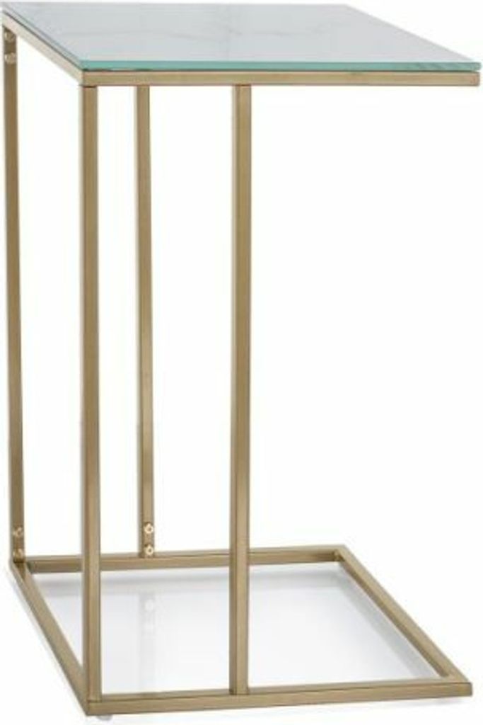 HAKIM Beistelltisch - weißer Marmor / Gold