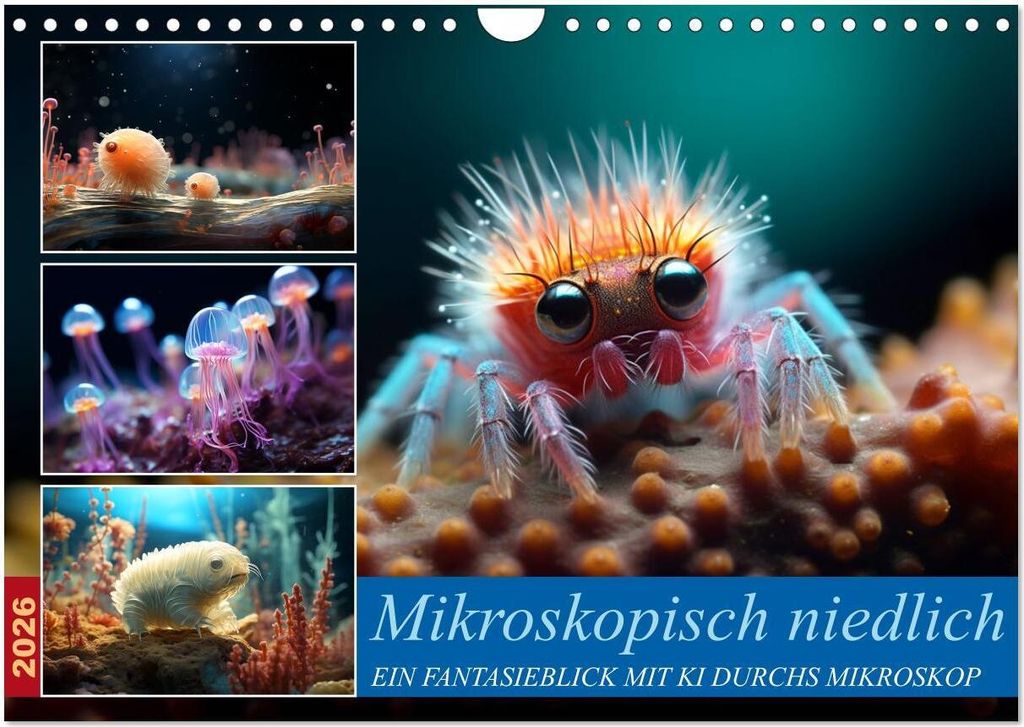 Mikroskopisch niedlich (Wandkalender 2026 DIN A4 quer), CALVENDO Monatskalender