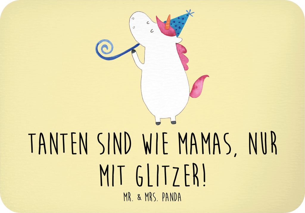 Mr. & Mrs. Panda magnet Glitzernde Tante - Gelb Pastell - Geschenk, Nichte, Verwandtschaft, Kühlschrankmagnet, haftmagnet, Dankeschön, Freude, Ge...