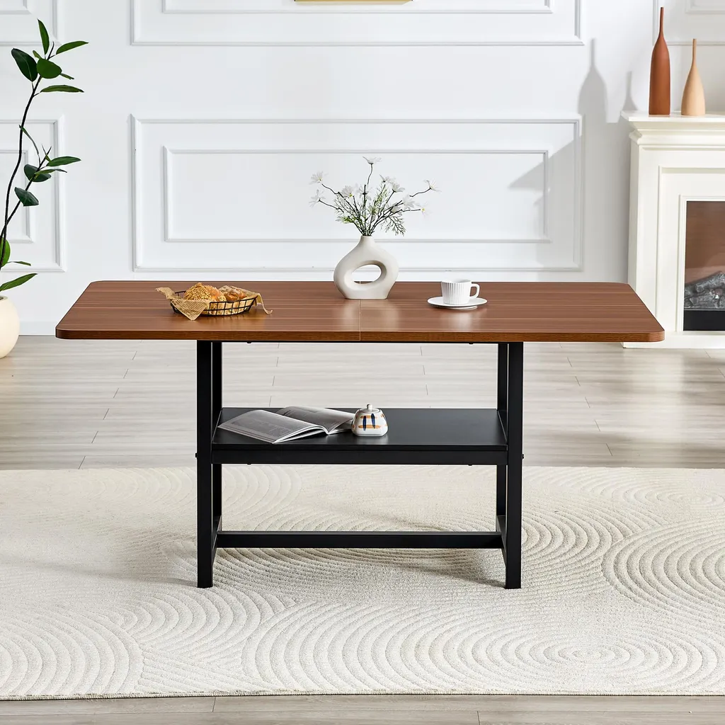 Grande table de repas rectangulaire style loft pour 6 personnes - 15