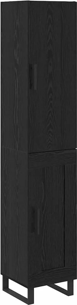 Colonne de Rangement Chêne Noir 180 cm - Meuble Haut Gain de Place Chic