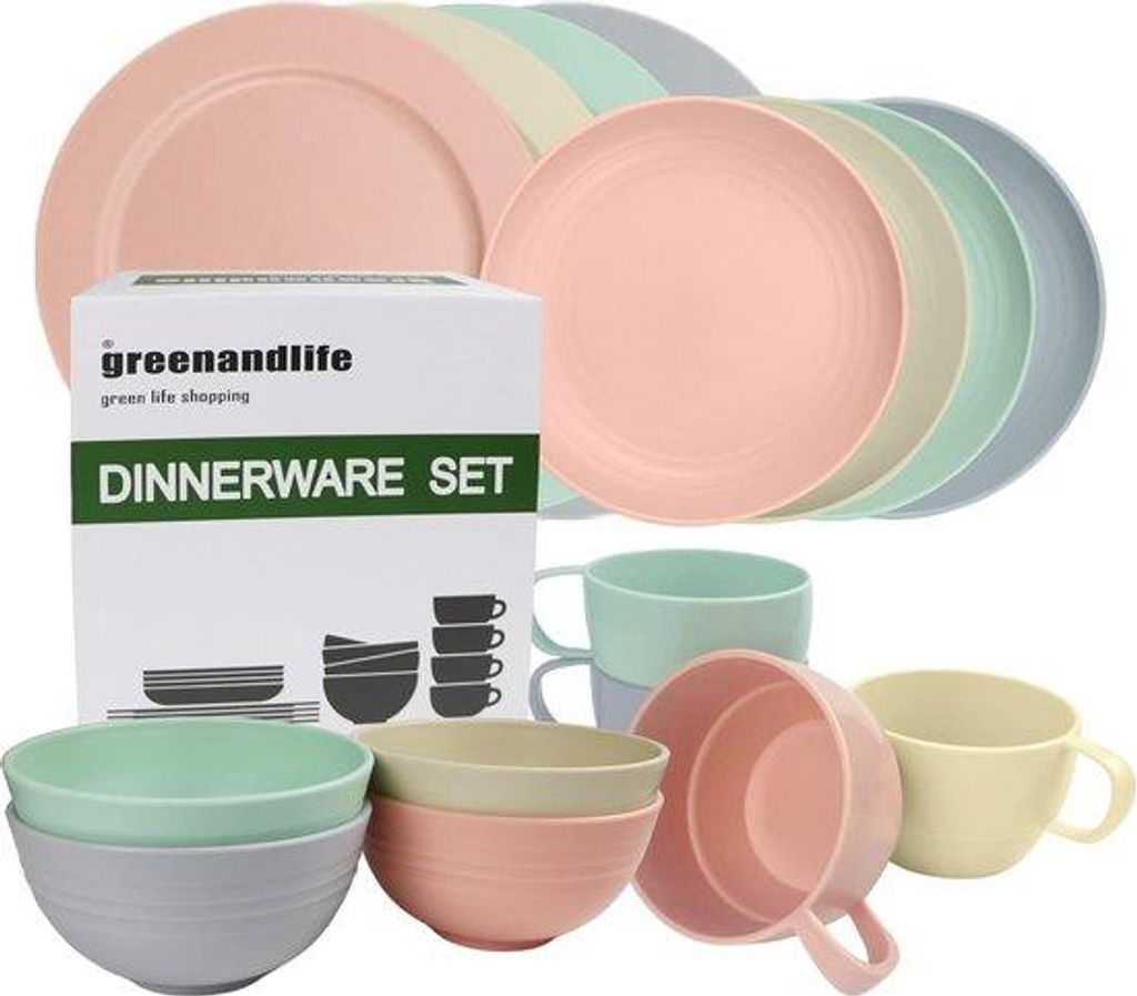 Reisebesteck-Set 16-teilig, wiederverwendbar, unkaputtbar, für 4 Personen, Picknick