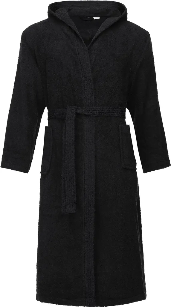 Robe de Chambre Homme en Éponge de Coton Noir Ladeheid - Confortable XL