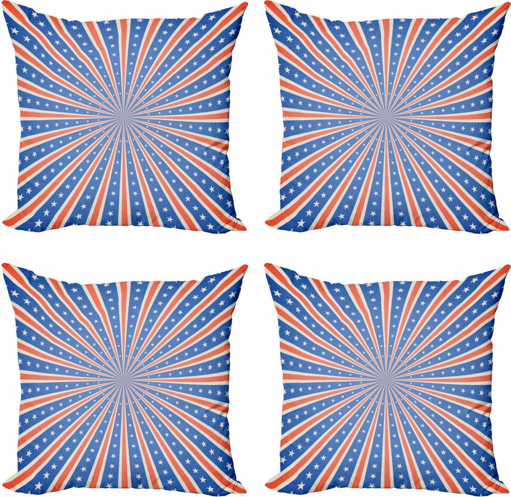 ABAKUHAUS Weinlese-Streifen Kissenbezug Set (4 Stück), Strudel, Moderner Doppelseitiger Digitaldruck, 60 cm x 60 cm, Salmon Eggshell