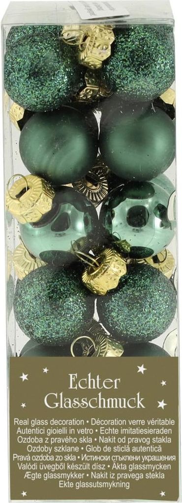 Weihnachtskugeln aus Glas Ø 2 cm tannengrün 24 Stück Produktbild 