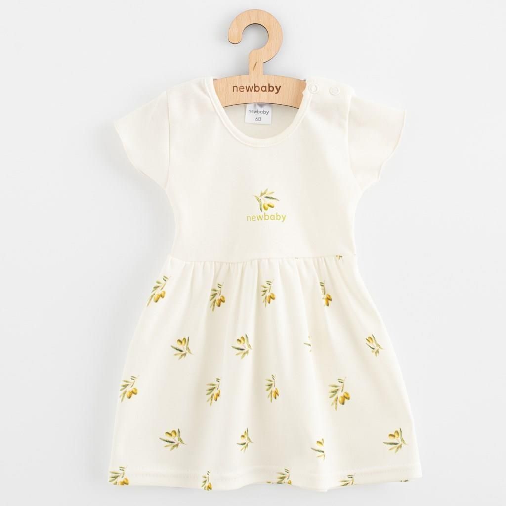 Kurzarm-Babykleid aus Baumwolle New Baby Olives, Gr. 56 (0-3m)