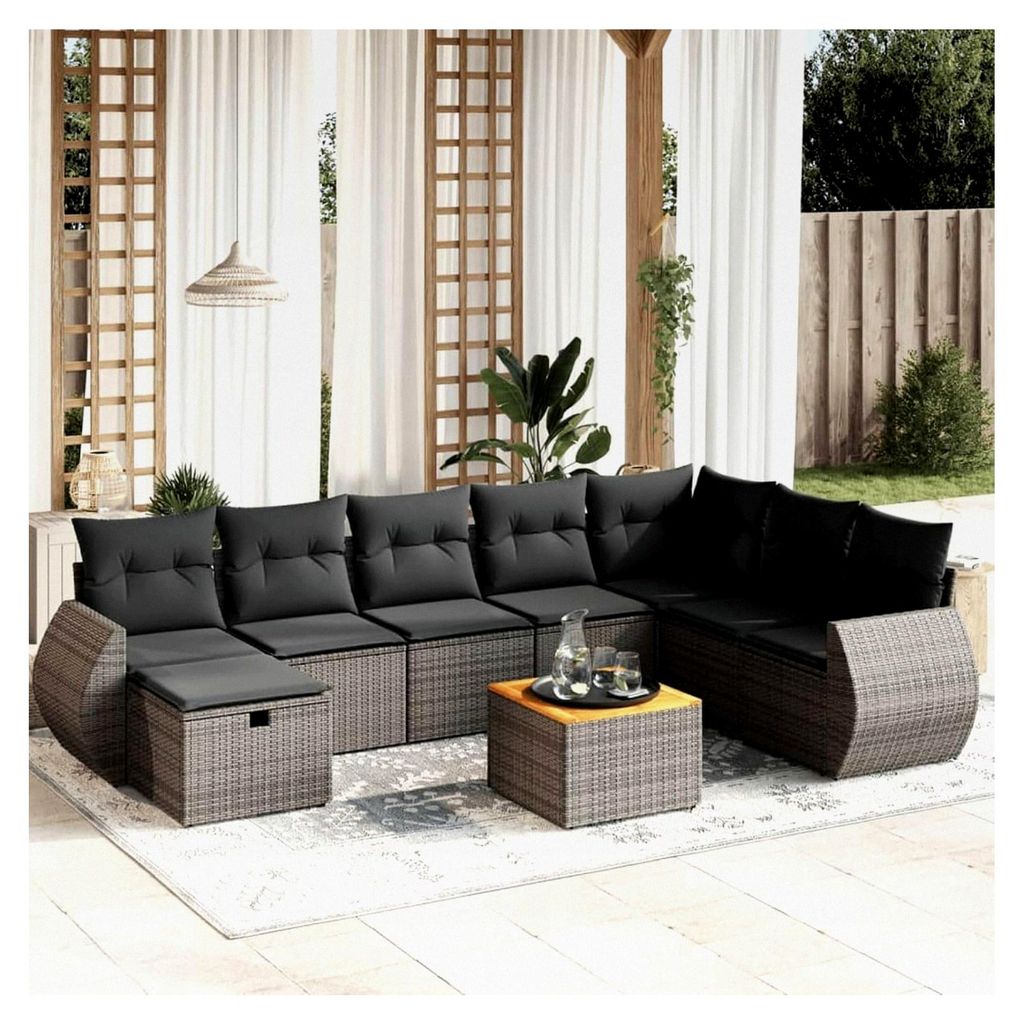 Garten Loungemöbel mit Stauraum XXL Lounge Set Rattan Sofa Outdoor Polyrattan Gartensofa Terrasse Terrassenmöbel Ecklounge Couch Sitzgarnitur