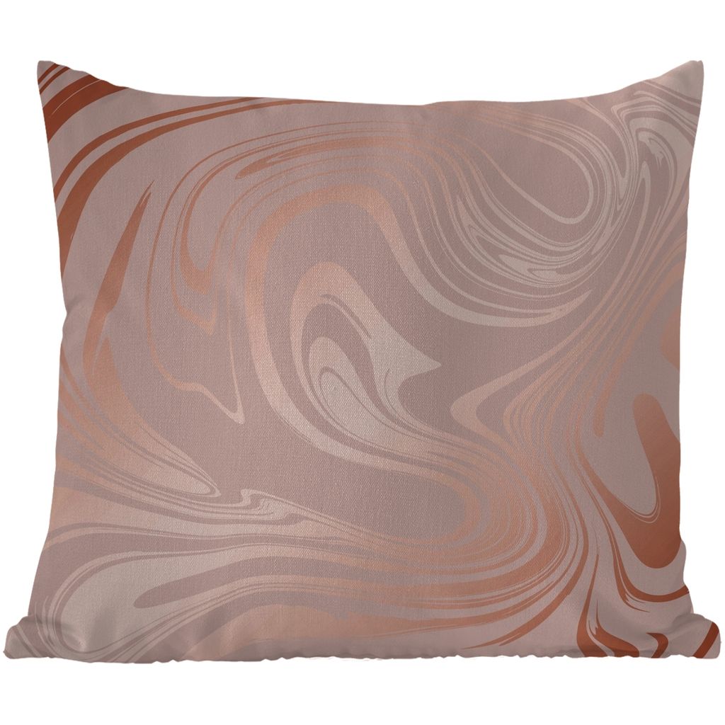 MuchoWow Outdoor Kissen - Marmor - Roségold - Luxus - 50x50 cm - Wetterfest - Lounge Kissen - Komfortabel - Kissen mit Bild
