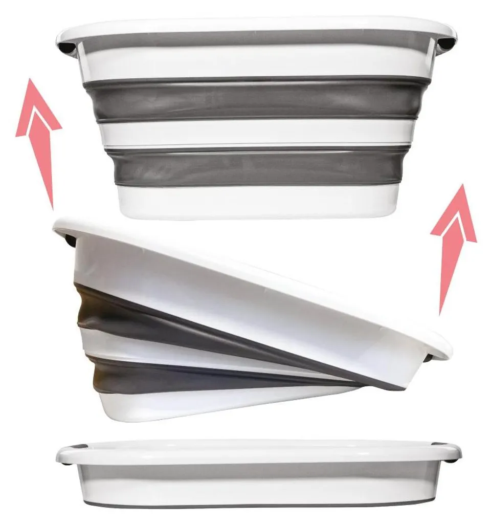 Corbeille à linge rétractable 40 litres en silicone - Bac pliable