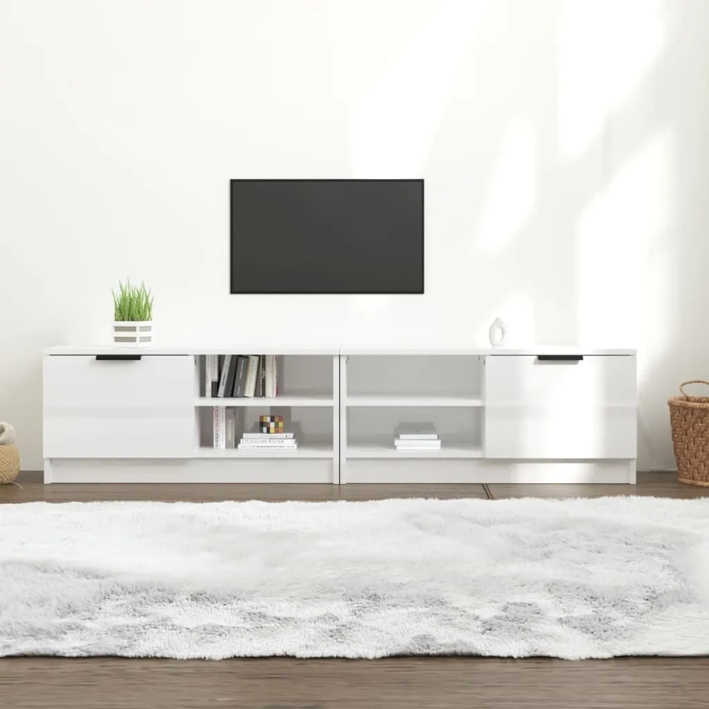 Supporto TV vidaXL 2 Pezzi 80x35x36,5 cm Bianco Lucido - Offerta - 2