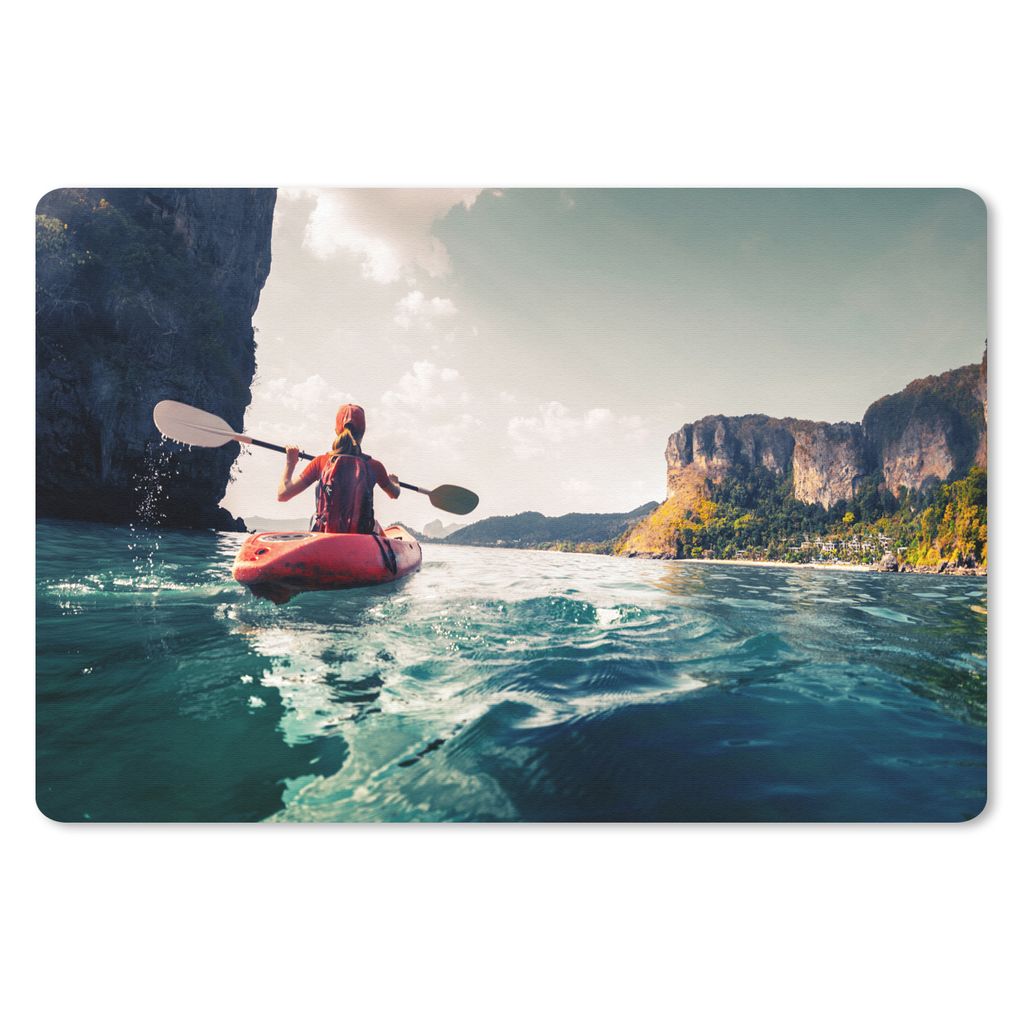MuchoWow Mauspad Mousepad Kajak - Meer - Strand 27x18 cm - Mousepads - Maus Mat - Pad - Mausunterlage - Büroartikel - Desk Matten