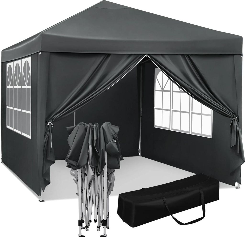 Faltpavillon - Gartenzelt 3x3 m - Wasserdicht - UV-Schutz - Mit Tragetasche - Sonnenschutz - Gelb