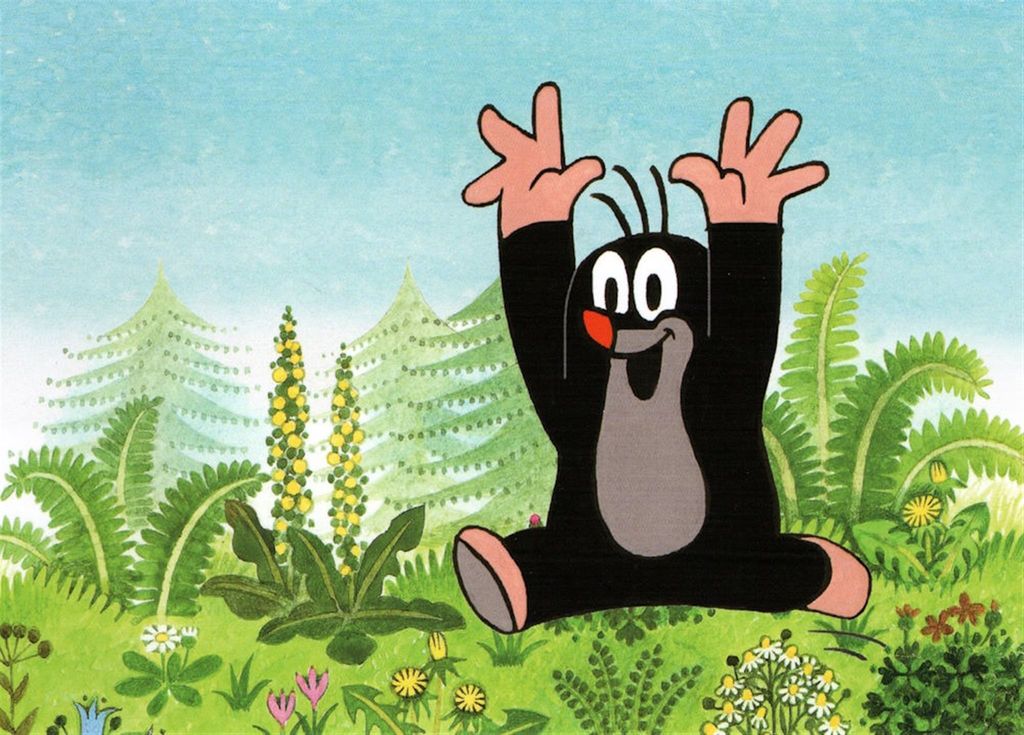 Postkarte "Der kleine Maulwurf macht Freudensprünge"