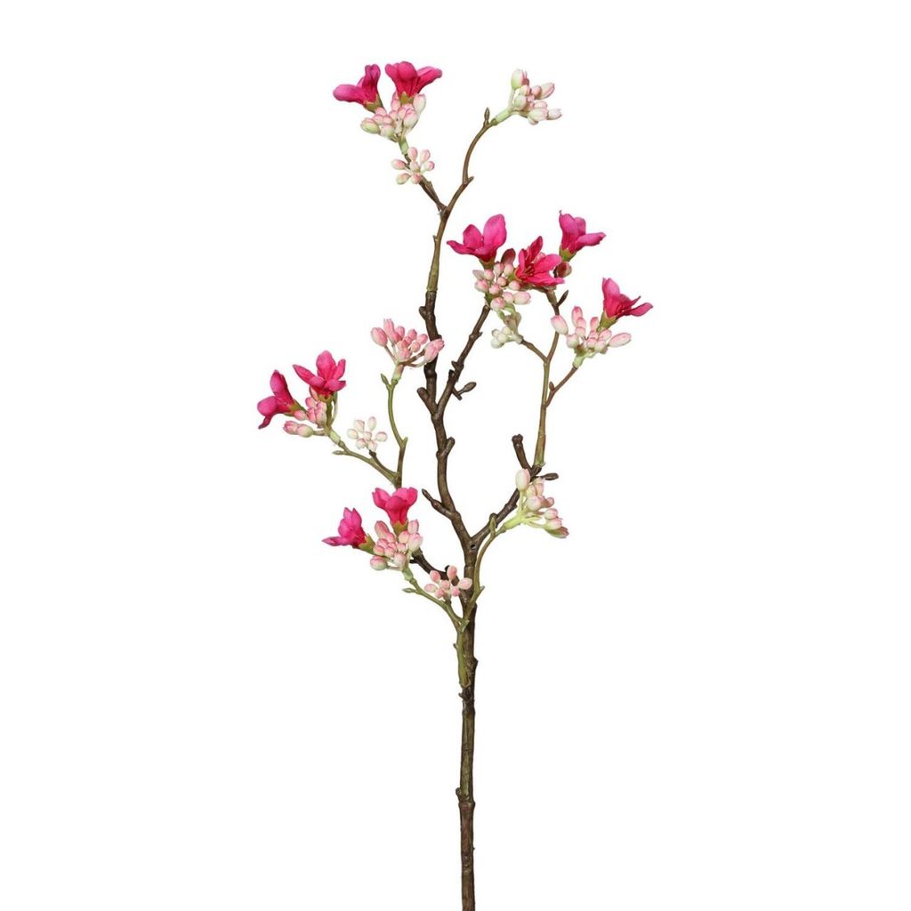 Künstlicher Scheinquittenzweig, ca. 51cm. Kunstblume Quitte Rosa Pink