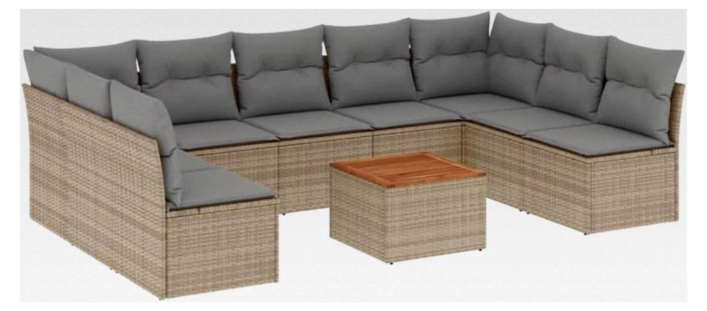 Gartenlounge Set, Gartenmöbel Sofa mit wasserfestem Beutel, abnehmbaren Kissen, modularem Design, Poly Rattan, Sitzgarnitur für den Garten