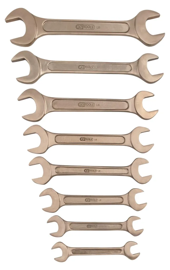 KS Tools BRONZEplus Jeu de 8 clés à fourche doubles anti-étincelles