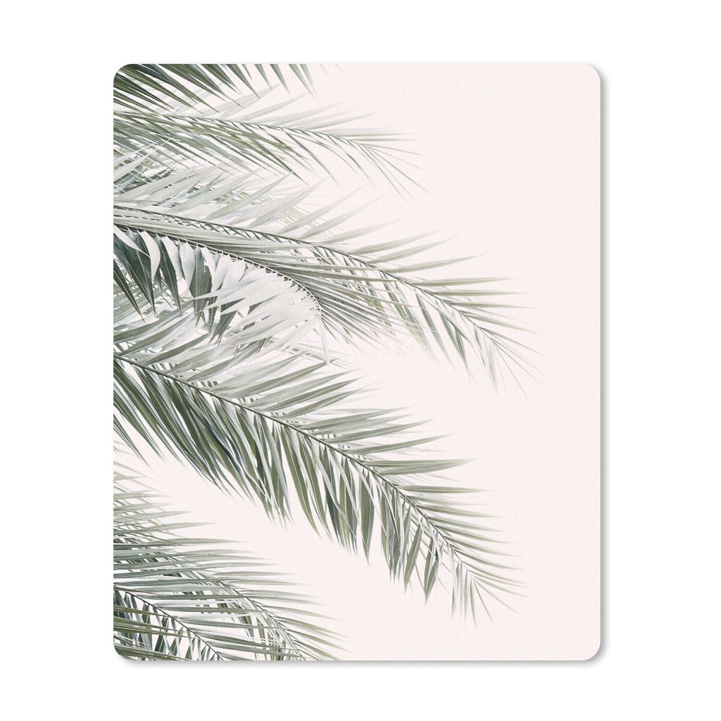 MuchoWow Mauspad Mousepad Pflanze - Grün - Natur - Weiß 30x40 cm - Mousepads - Maus Mat - Pad - Mausunterlage - Mausmatten
