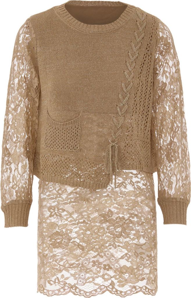 LUREA damen strickpullover - taupe, XS/S