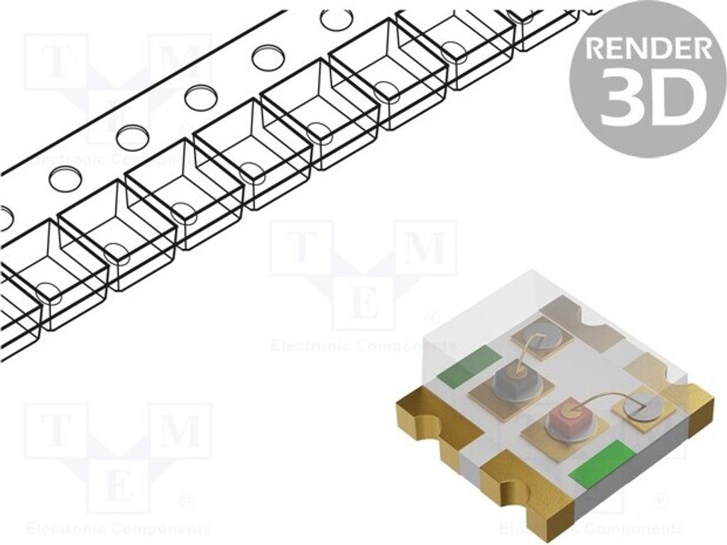 2x LED SMD 0606 grün/rot 1,5x1,6x0,7mm 2÷2,2V 150° 30mA SML-LX0606IGC-TR LED-Diod