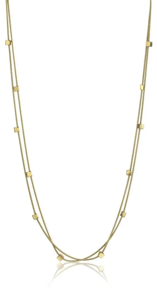 Collier Double Rang pour Femme en Acier Inoxydable Doré Modèle Allie