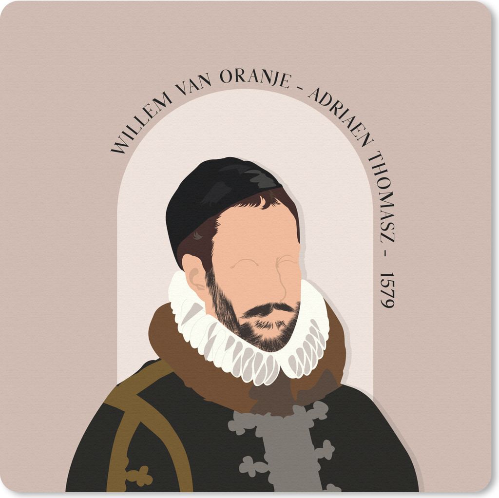 MuchoWow Mauspad Mousepad Wilhelm von Oranien - Rosa - Alte Meister - Vintage 30x30 cm - Mousepads - Maus Mat - Pad - Mausunterlage - Gaming