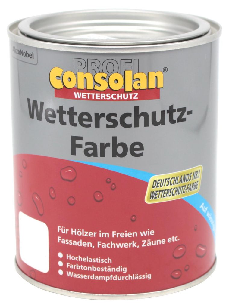 Consolan Profi Wetterschutzfarbe weiss 201 0,75L Produktbild 
