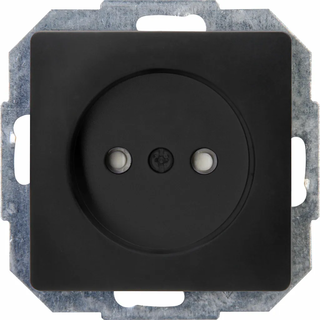 Prise avec protection accrue contre contacts accidentels noir mat Kopp