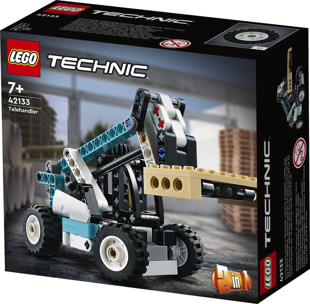 LEGO 42133 Technic 2-in-1 Teleskoplader Gabelstapler und Produktbild 