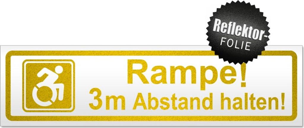 Rampe! Motiv 3m Abstand halten! Magnetschild Schild magnetisch