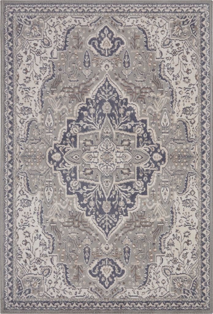 Hanse Home Terrain Designer Kurzflor Teppich Orken Grau Creme