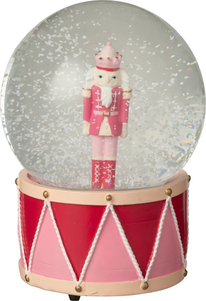 Boule de Neige Casse-noix Décorative Rose et Blanc - Objet de Déco