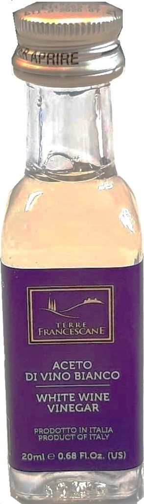 Food-United WEISSWEING-ESSIG mini Fläschchen 120x 20ml, italienischer Weissweinesig, Probierset Geschenkset von TERRE FRANCESCANE