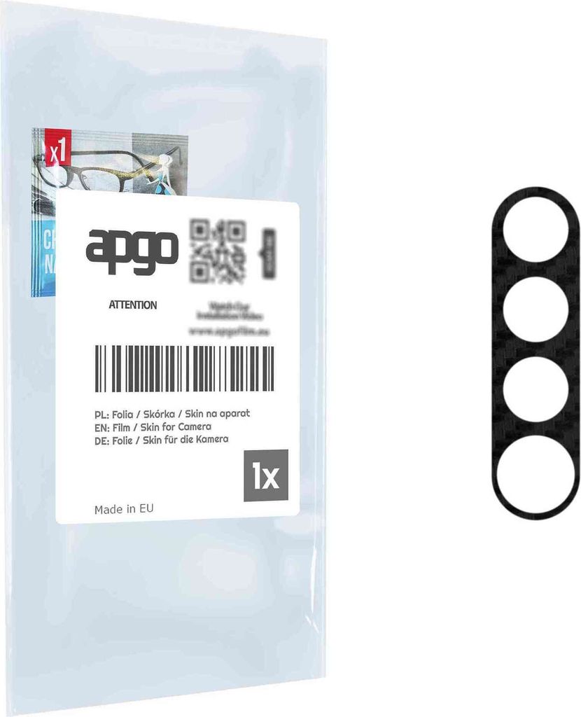 apgo Objektivschutz-Folie, Kameraschutz kompatibel mit Xiaomi Redmi 9 Prime, Carbon-Imitation, Rückseite Schutzfolie für Kamera-Insel, Hinten Fol...