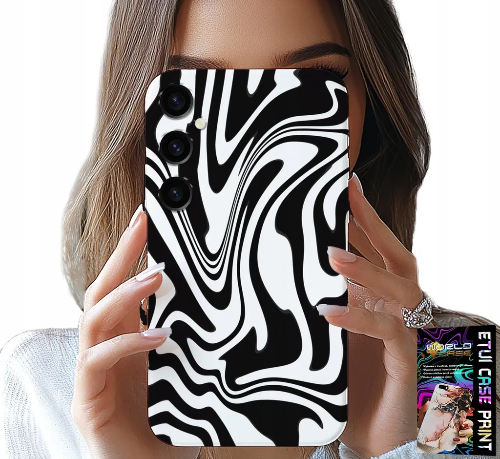 Custodia Samsung S25 Minimal Bianco Nero Astratto + Vetro Prottetivo