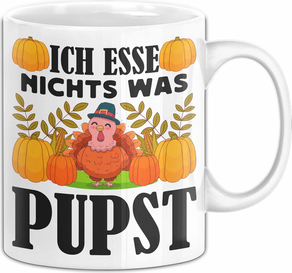 Veganer Tasse Geschenk Ich Esse Nichts Was Pupst Huhn Geburtstag Kaffee-Becher (Weiß)