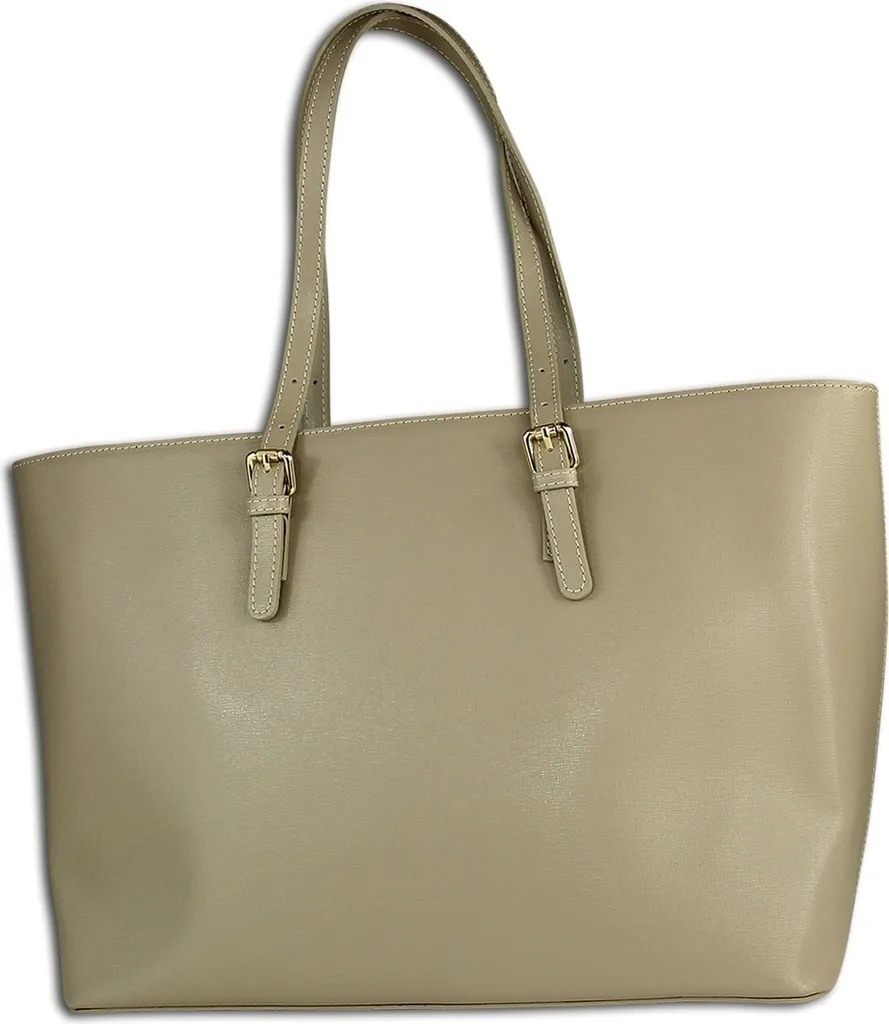 Sac de Cours et Bureau Cuir Taupe - Cabas Shopper Grande Capacité Gris