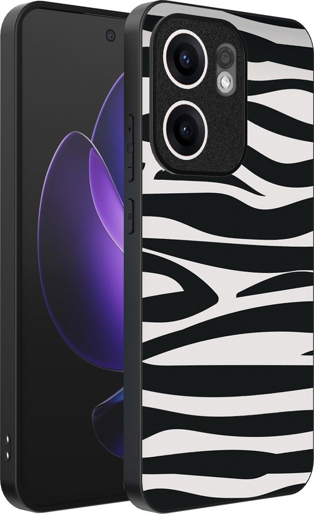 Smartphonica Phone Case Passend für Oppo Reno 13F mit Zebradruck - TPU zurück Abdeckung Fall Zebra-Design - Schwarz Weiß
