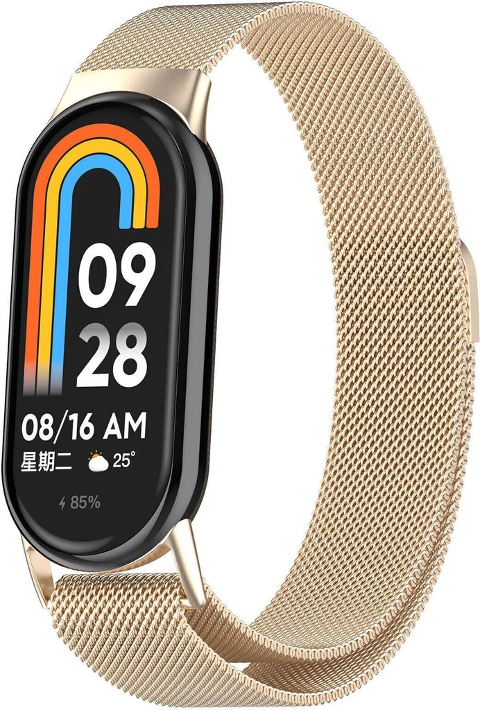 Strap-it Xiaomi Smart Band 8 Milanese Armband (Champagner)