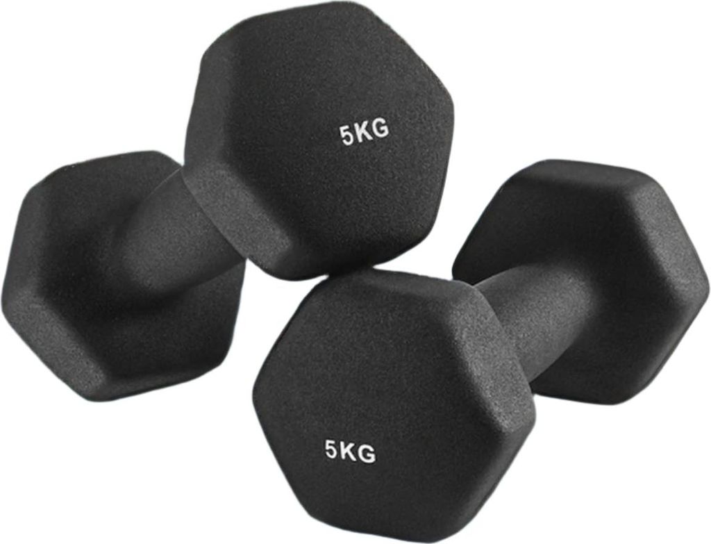 Rootz 2-teiliges Hantelset - Handgewichte - Trainingsgewichte - platzsparend - 2 x 5kg - ergonomischer Griff - sechseckige Form