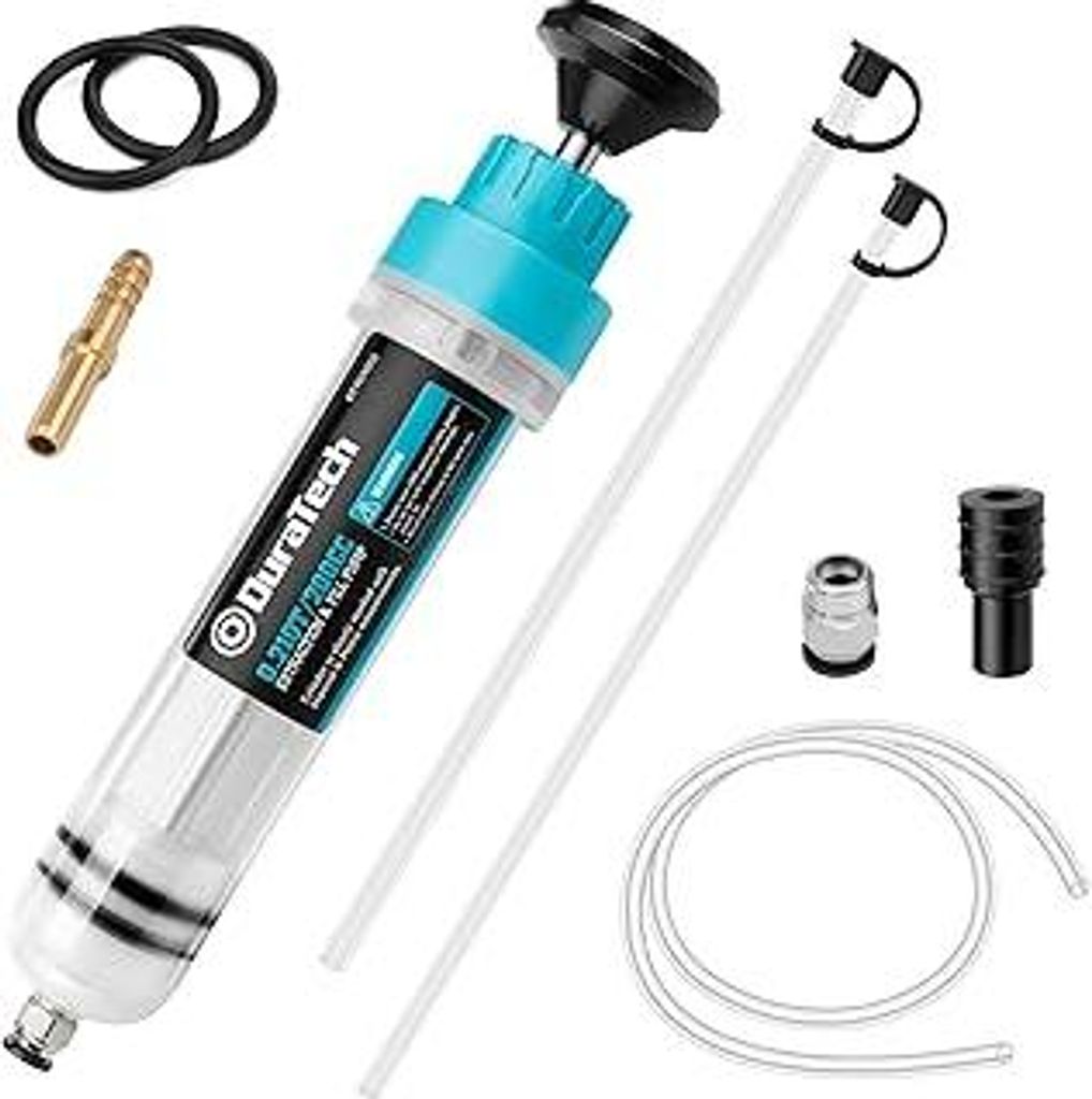 DURATECH Ölabsaugpumpe 200ml Handpumpe mit Füllstandanzeige Ölspritze 284 MM Öleinfüllpumpe Geeignet für Motoröl, Getriebeöl, Hinterachsöl...