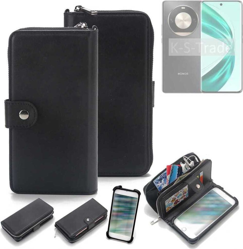 K-S-Trade 2in1 Handyhülle Schutzhülle kompatibel mit Honor X50 Pro & Portemonnee Cover Handy Hülle Case Etui Geldbörse Wallet Bookstyle Hülle