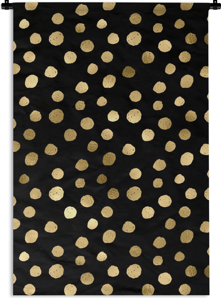 MuchoWow Wandteppich Wandbehang Muster - Tupfen - Schwarz 120x180 cm Tapisserie Dekoration Wandtuch - Schlafzimmer - Dekorationen für das Haus