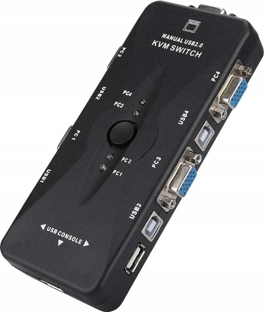 Commutateur KVM VGA 4 ports avec Hub USB 2.0 pour 4 PC et 1 Écran
