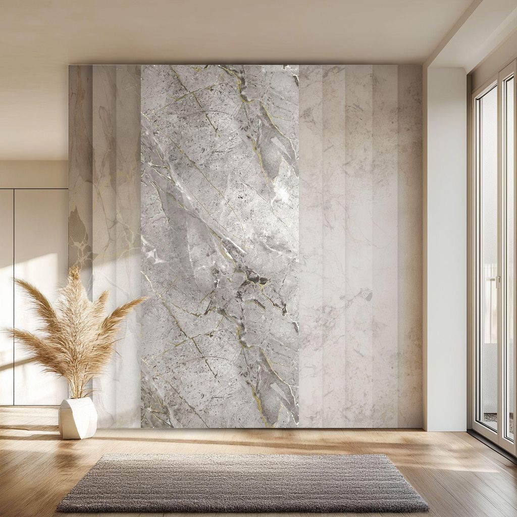 HEXIM Marmorplatten Optik 5 Stück 280x122 cm SPC Kunststoff Innen & Außenbereich Granit Steinoptik - Duschrückwand Küchenrückwand Spritzschutz...