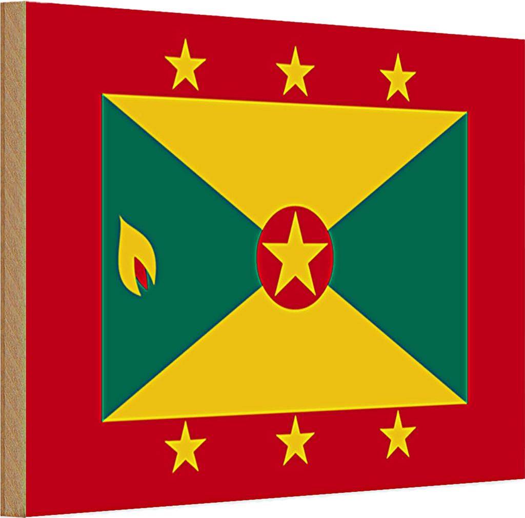 Holzschild Flagge Grenada 30x20cm Flag of Grenada